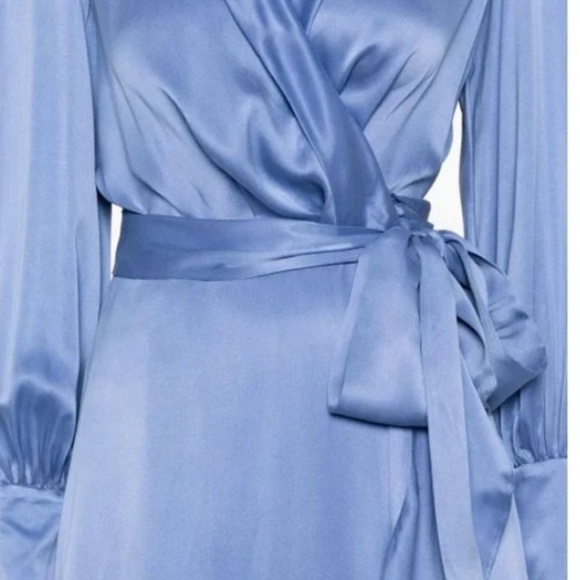 Zimmerman silk cornflower blue midi wrap dress Size 1 - Picture 7 of 12